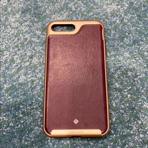 Maroon and Gold iPhone 7 Plus case